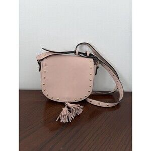 Victoria Secret's Pink Studded Tassel Crossbody Saddle Bag Blush Peach 2017 EUC